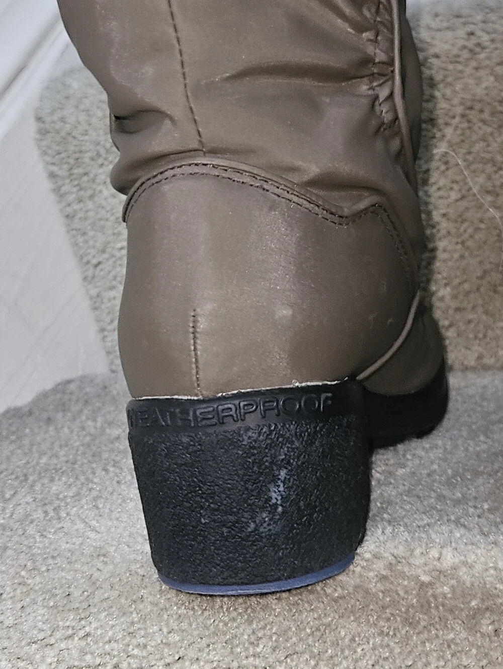 LONDON FOG Faux-Fur-Lined Taupe Winter Mid-Calf Boots Sz 8
